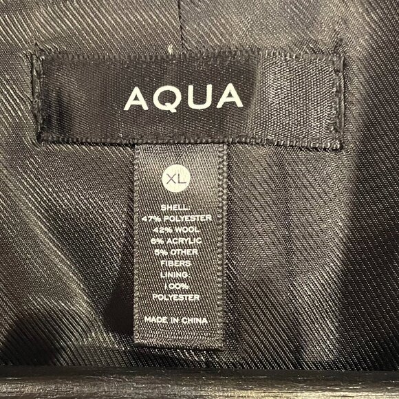 Last Chance! New Aqua Wool Blend Oversized Peacoat Navy Blue XL $148 - Picture 8 of 10